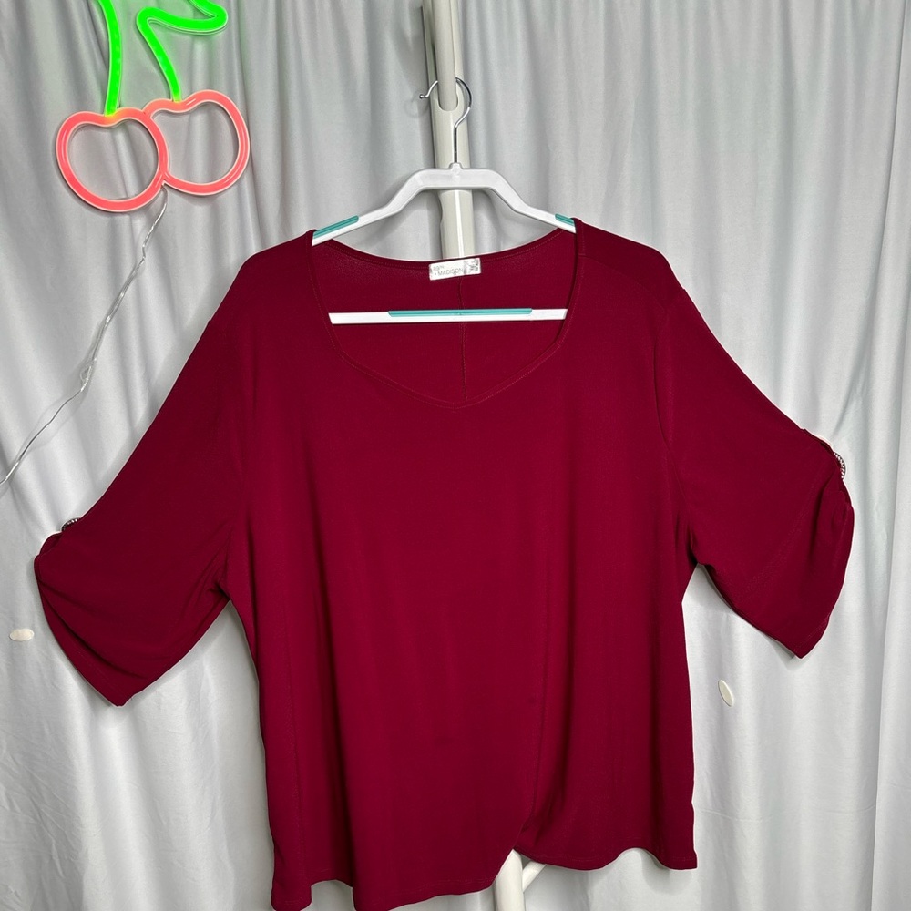 89th & Madison Deep Red Blouse